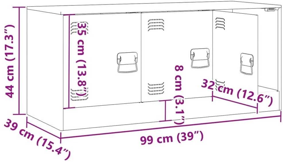 TV staliukas Televizoriaus spintelė, baltos spalvos, 99x39x44cm, plienas