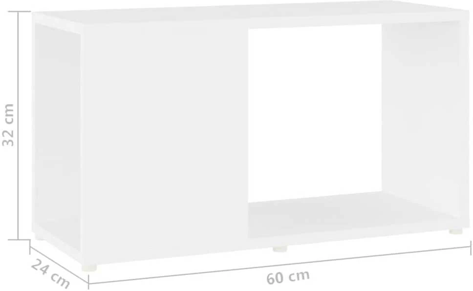 Televizoriaus spintelė, baltos spalvos, 60x24x32cm, MDP