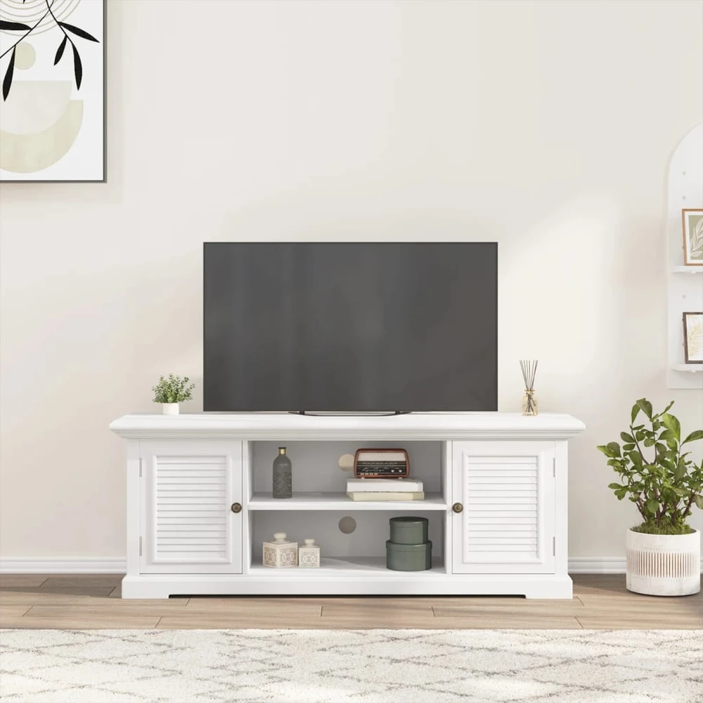 TV staliukas Televizoriaus spintelė, baltos spalvos, 110x30x41cm, mediena