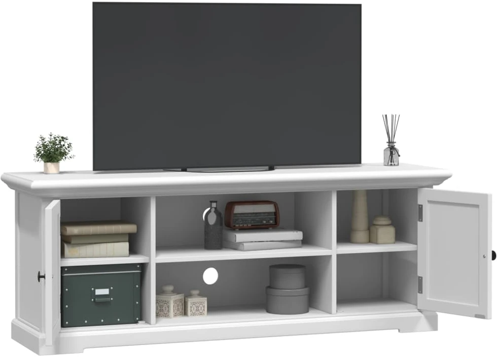 TV staliukas Televizoriaus spintelė, baltos spalvos, 110x30x41cm, mediena