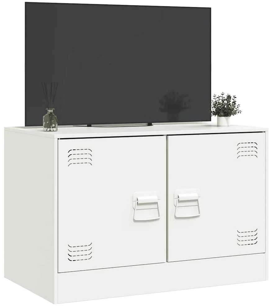 TV staliukas Televizoriaus spintelė, baltos spalvos, 67x39x44cm, plienas
