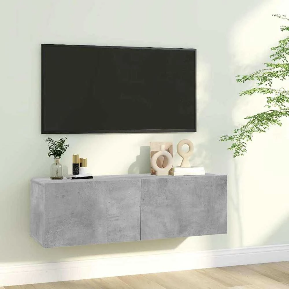 TV staliukas Televizoriaus spintelė, betono, 100x30x30cm, apdirbta mediena