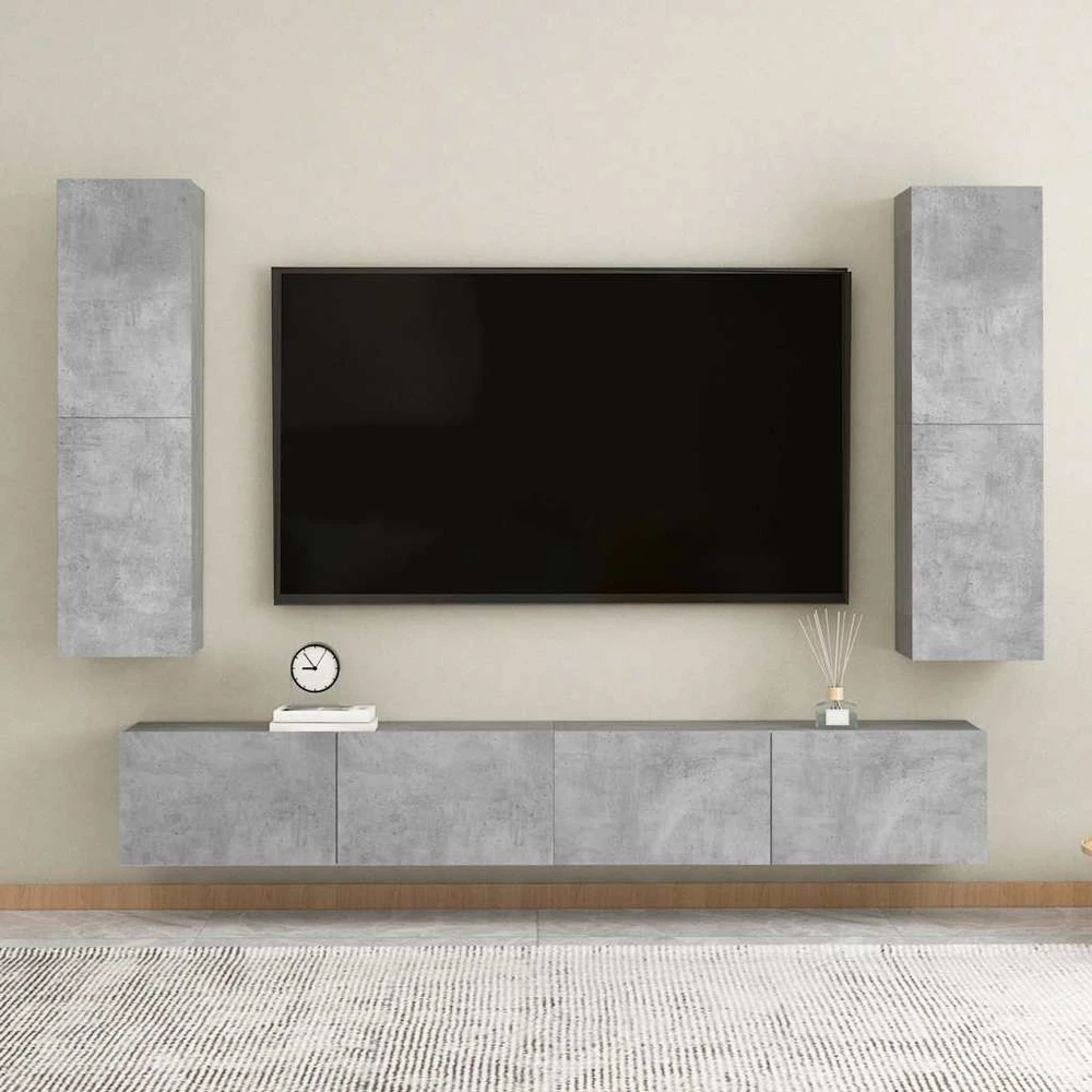 TV staliukas Televizoriaus spintelė, betono, 30,5x30x110cm, apdirbta mediena