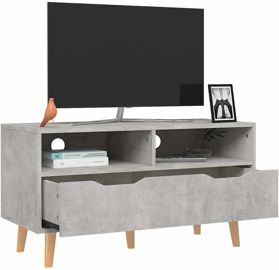 TV staliukas Televizoriaus spintelė, betono, 90x40x48,5cm, apdirbta mediena