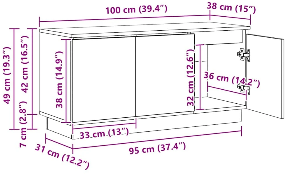 TV staliukas Televizoriaus spintelė 100 x 38 x 49 cm Betono pilka
