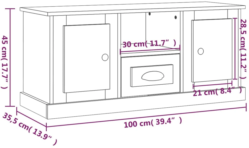 TV staliukas Televizoriaus spintelė, betono pilka, 100x35,5x45cm, mediena