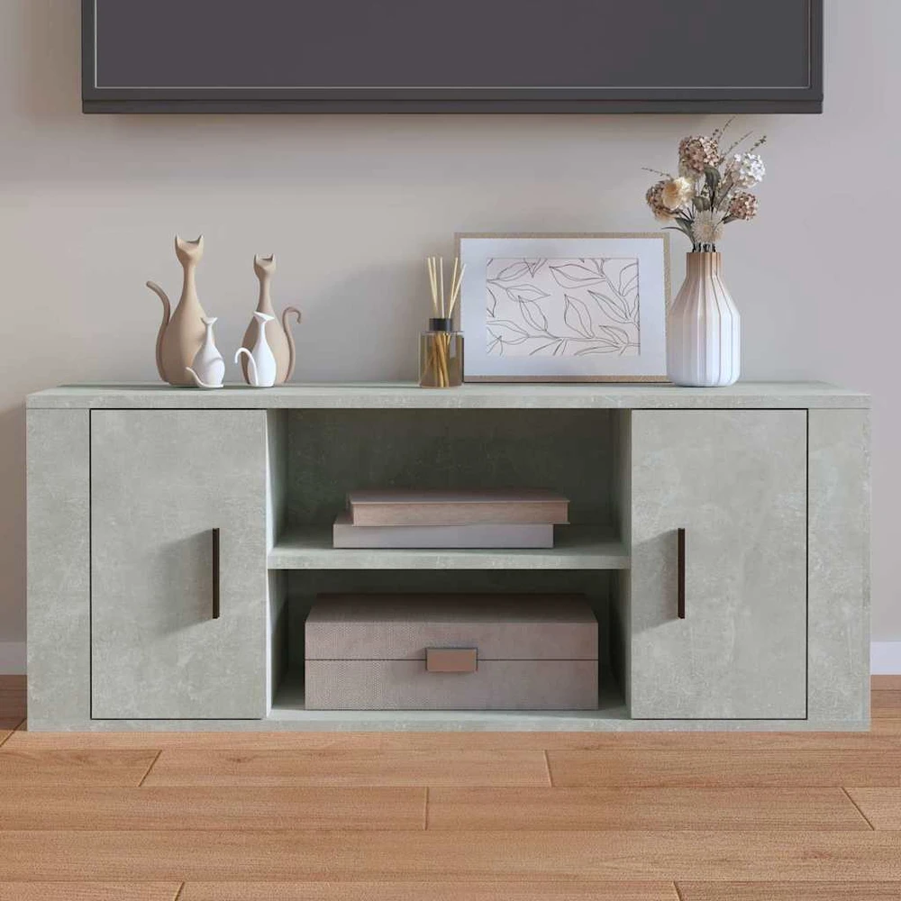 TV staliukas Televizoriaus spintelė, betono pilka, 100x35x40cm, mediena