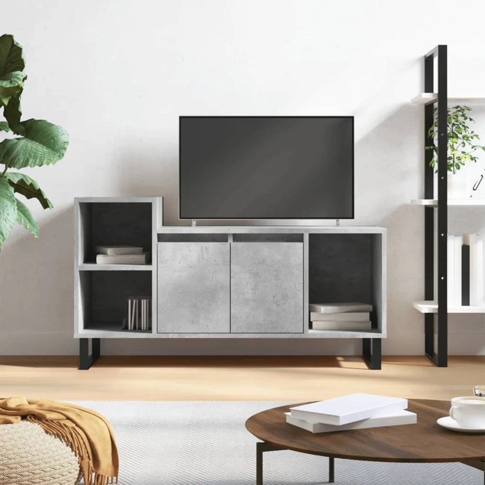 TV staliukas Televizoriaus spintelė, betono pilka, 100x35x55cm, mediena