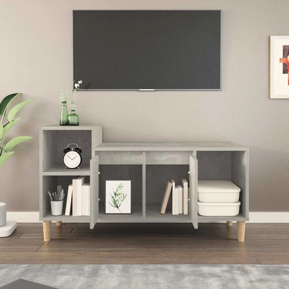 TV staliukas Televizoriaus spintelė, betono pilka, 100x35x55cm, mediena