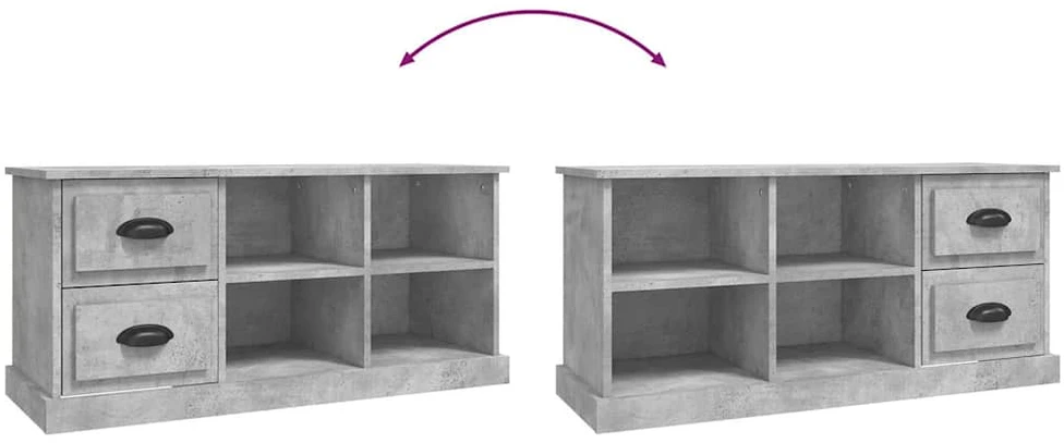 TV staliukas Televizoriaus spintelė, betono pilka, 102x35,5x47,5cm, mediena