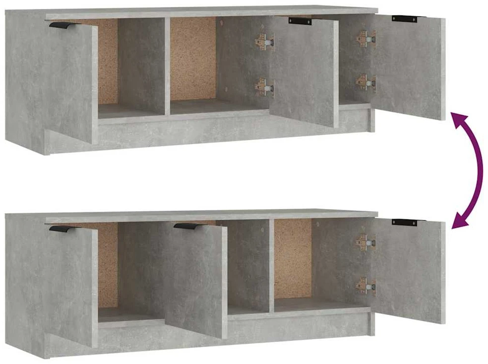 TV staliukas Televizoriaus spintelė, betono pilka, 102x35x36,5cm, mediena