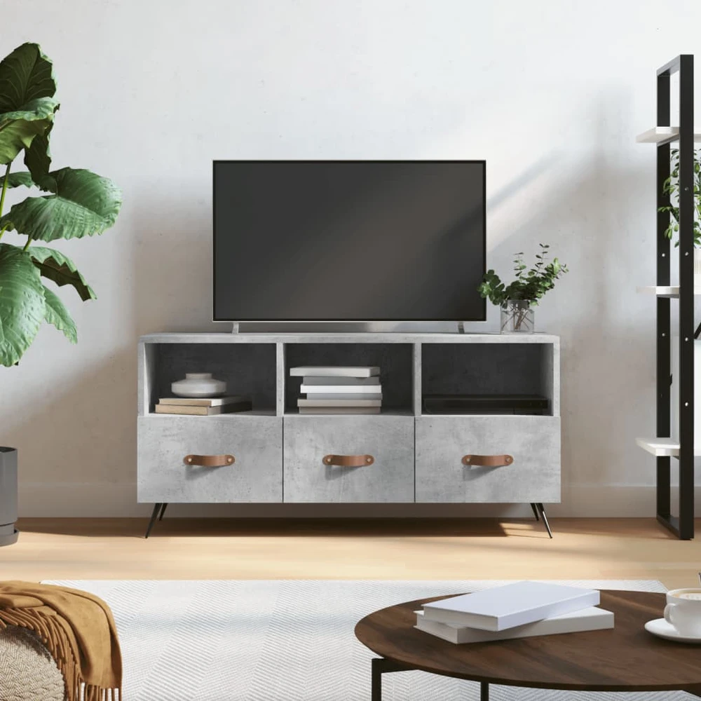 TV staliukas Televizoriaus spintelė, betono pilka, 102x36x50cm, mediena