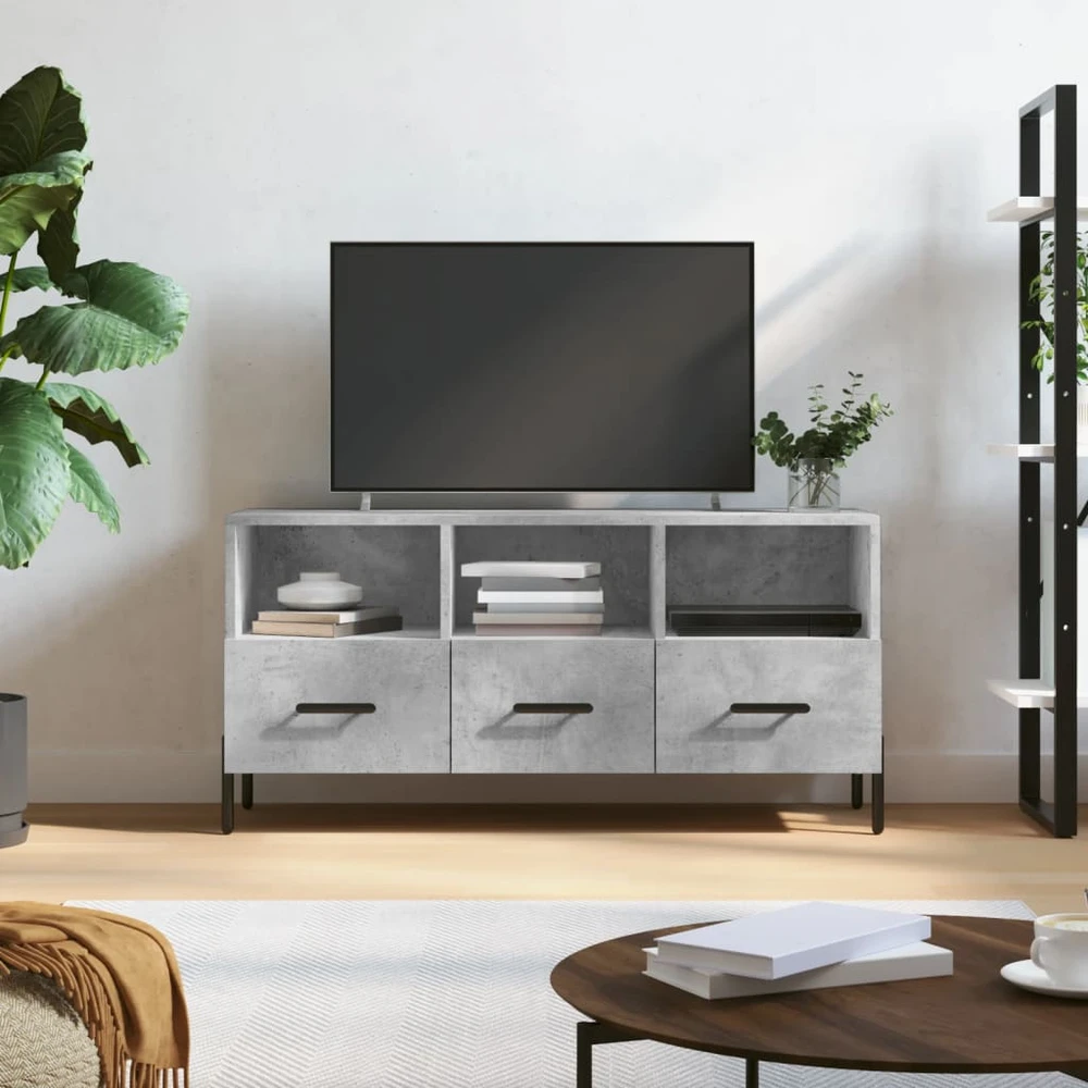 TV staliukas Televizoriaus spintelė, betono pilka, 102x36x50cm, mediena