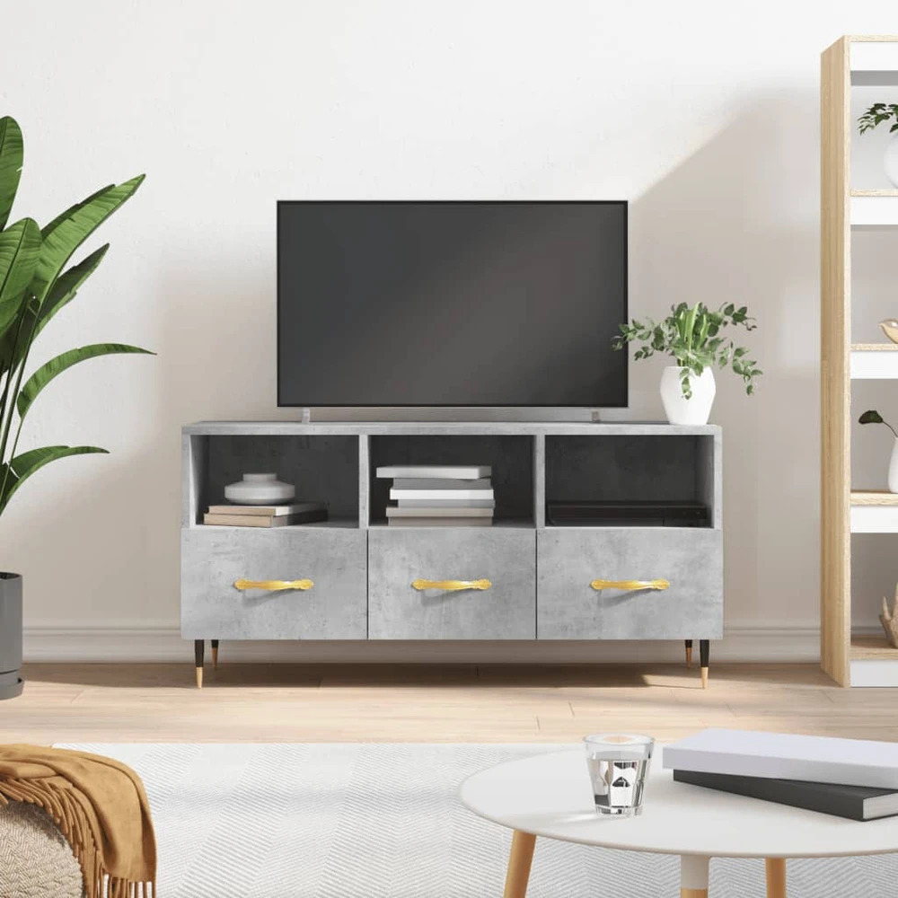 TV staliukas Televizoriaus spintelė, betono pilka, 102x36x50cm, mediena