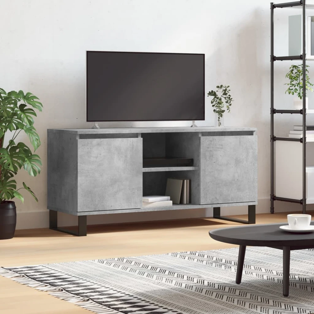 TV staliukas Televizoriaus spintelė, betono pilka, 104x35x50cm, mediena