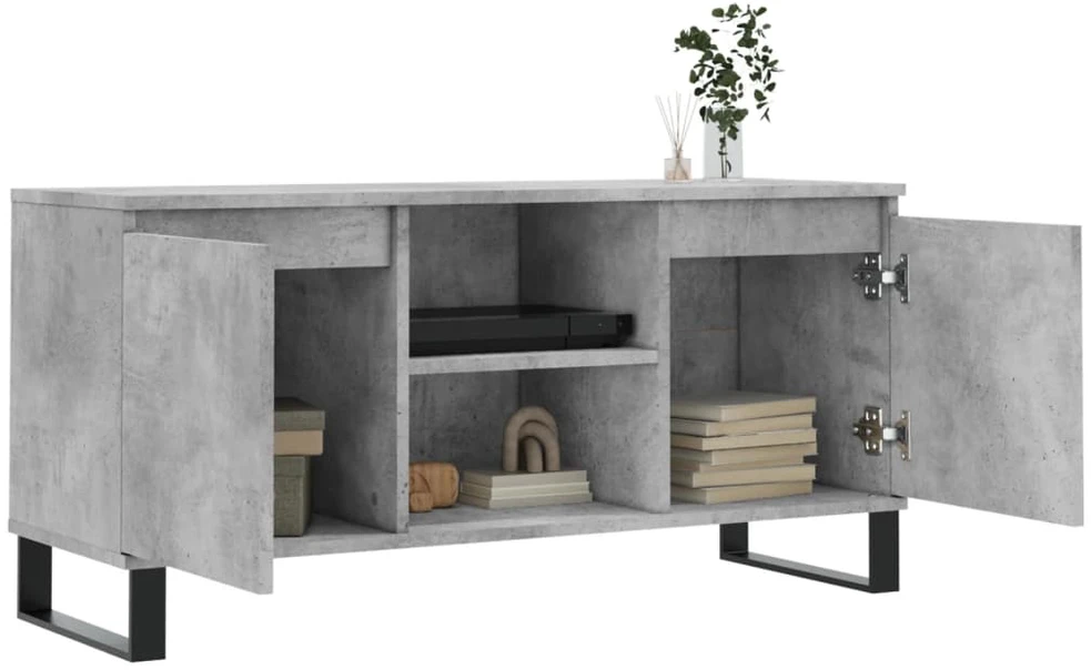TV staliukas Televizoriaus spintelė, betono pilka, 104x35x50cm, mediena