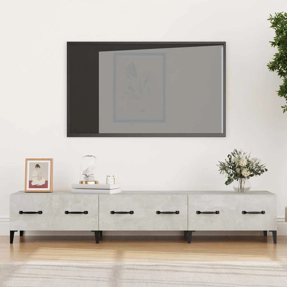 TV staliukas Televizoriaus spintelė, betono pilka, 150x34,5x30cm, mediena