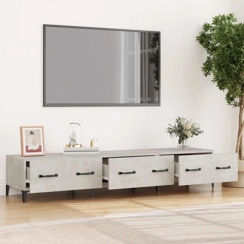 TV staliukas Televizoriaus spintelė, betono pilka, 150x34,5x30cm, mediena