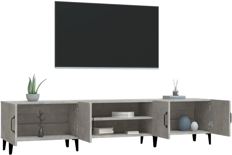 TV staliukas Televizoriaus spintelė, betono pilka, 180x31,5x40cm, mediena