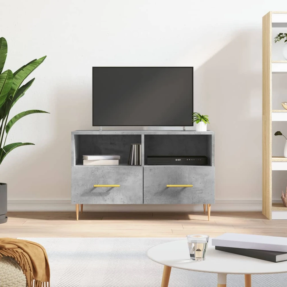 TV staliukas Televizoriaus spintelė, betono pilka, 80x36x50cm, mediena