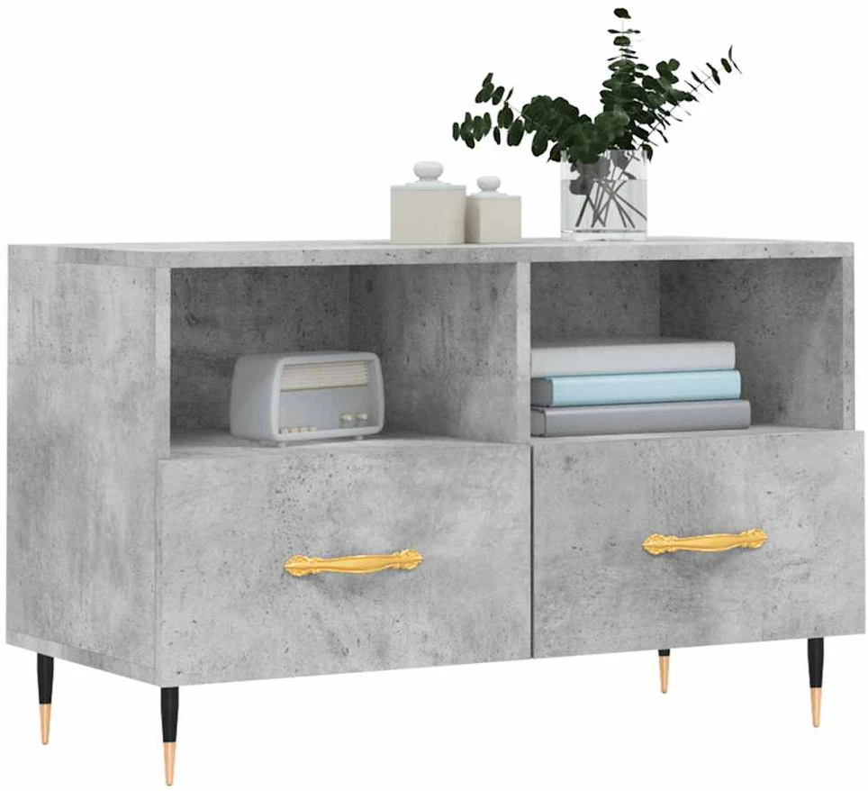 TV staliukas Televizoriaus spintelė, betono pilka, 80x36x50cm, mediena