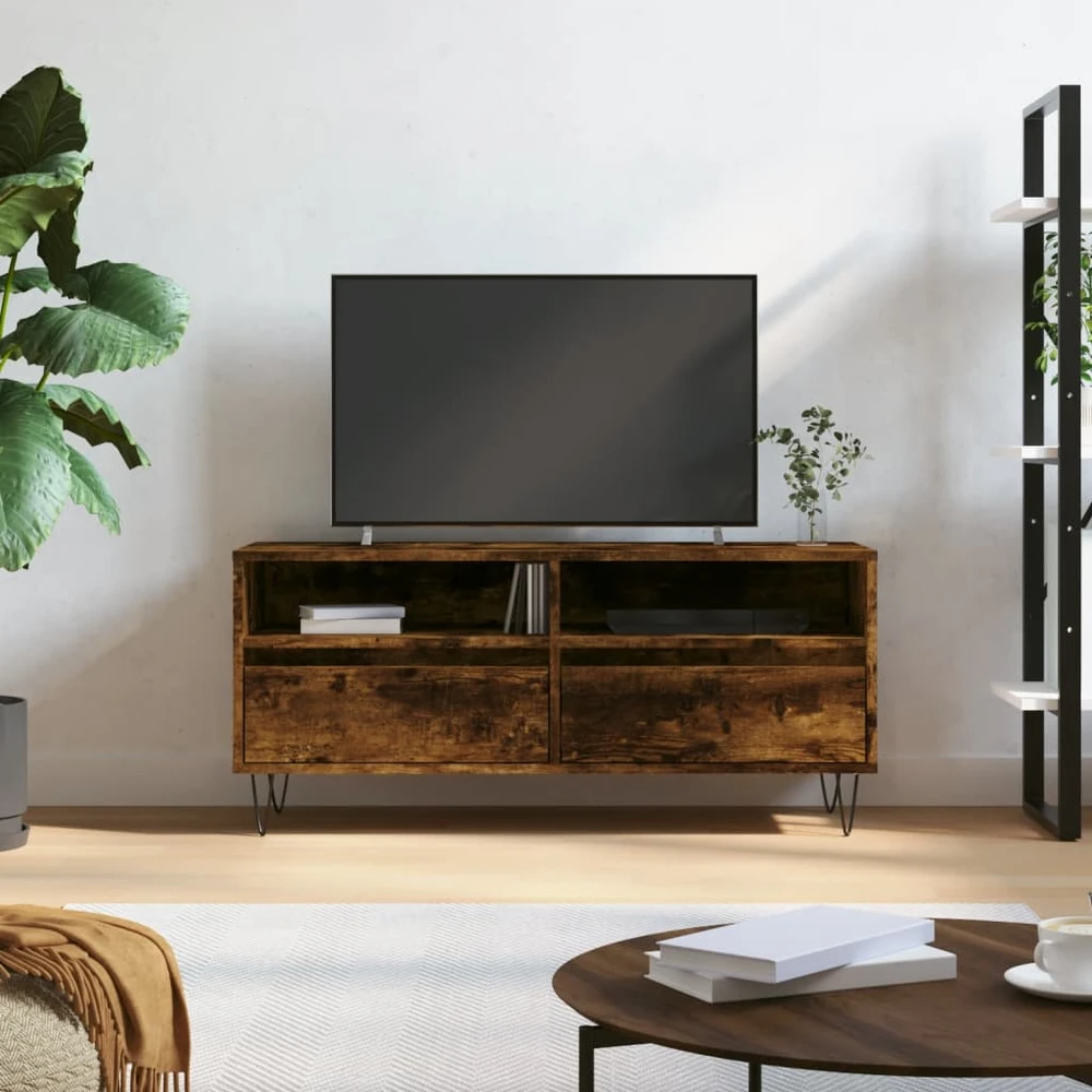 TV staliukas Televizoriaus spintelė, dūminė, 100x34,5x44,5cm, mediena
