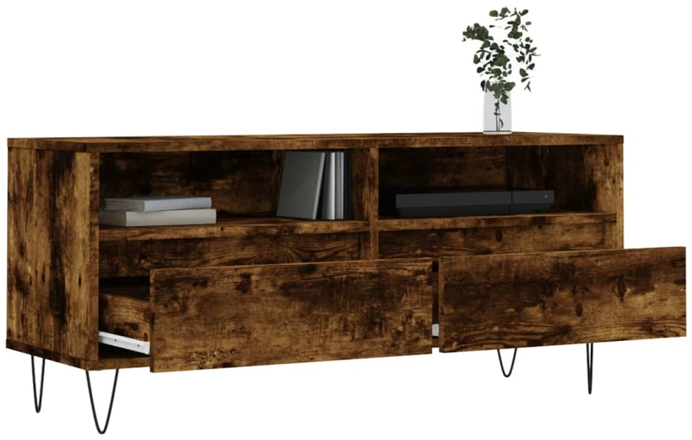 TV staliukas Televizoriaus spintelė, dūminė, 100x34,5x44,5cm, mediena