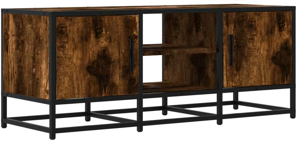 TV staliukas Televizoriaus spintelė, dūminė, 100x35x41cm, mediena ir metalas