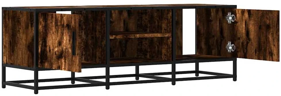 TV staliukas Televizoriaus spintelė, dūminė, 120x35x41cm, mediena ir metalas
