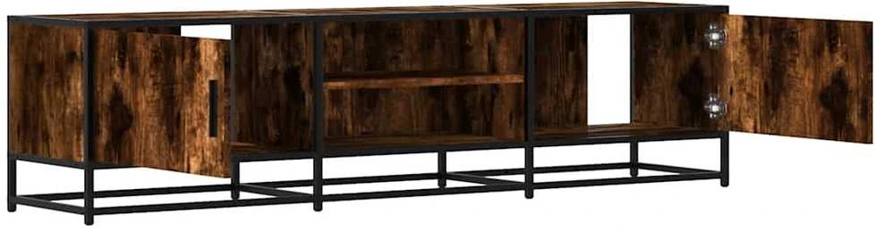 TV staliukas Televizoriaus spintelė, dūminė, 160x35x41cm, mediena ir metalas