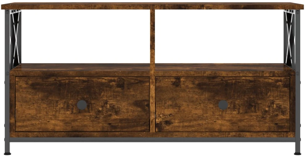 TV staliukas Televizoriaus spintelė, dūminė, 90x33x45cm, mediena ir geležis