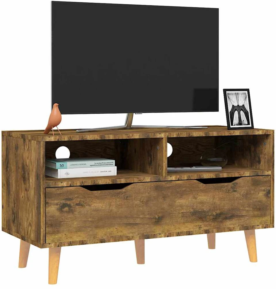TV staliukas Televizoriaus spintelė, dūminė, 90x40x48,5cm, apdirbta mediena