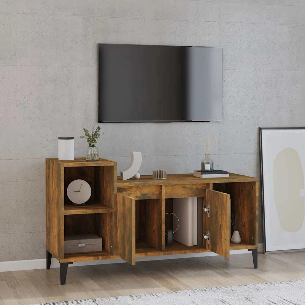TV staliukas Televizoriaus spintelė, dūminio ąžuolo, 100x35x55cm, mediena
