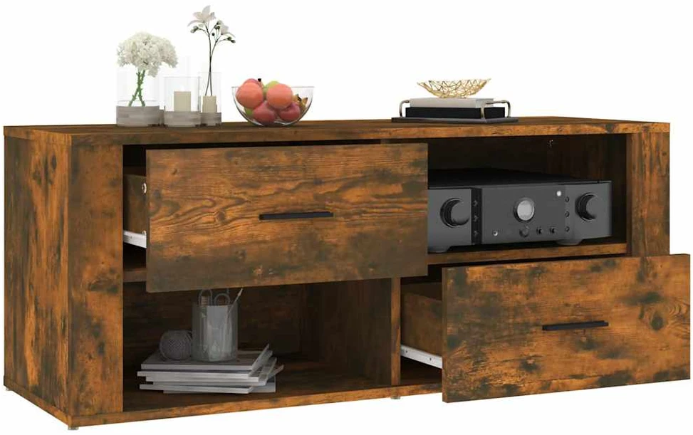 TV staliukas Televizoriaus spintelė, dūminio ąžuolo, 100x35x40cm, mediena