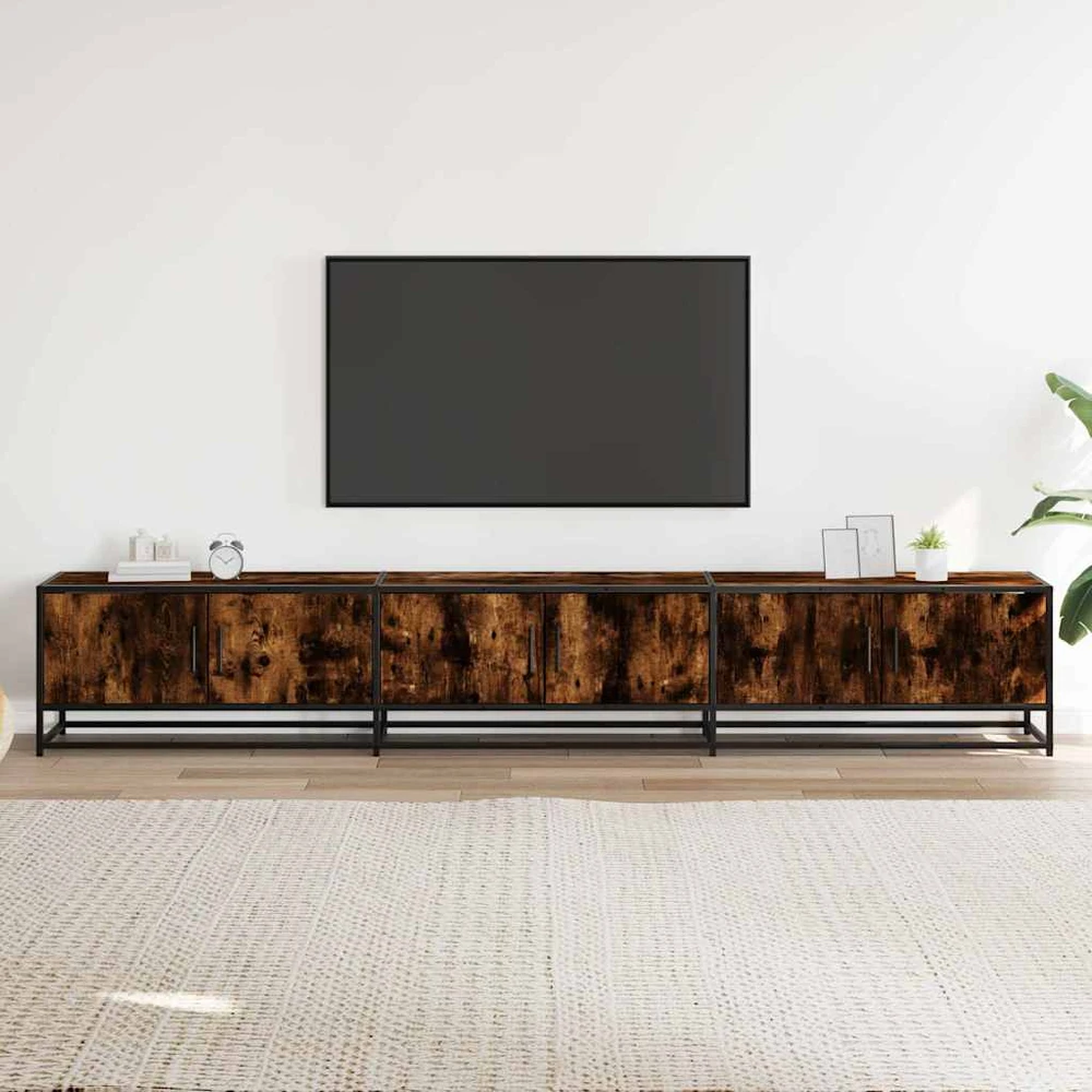TV staliukas Televizoriaus spintelė, dūminio ąžuolo, 240x35x41cm, mediena