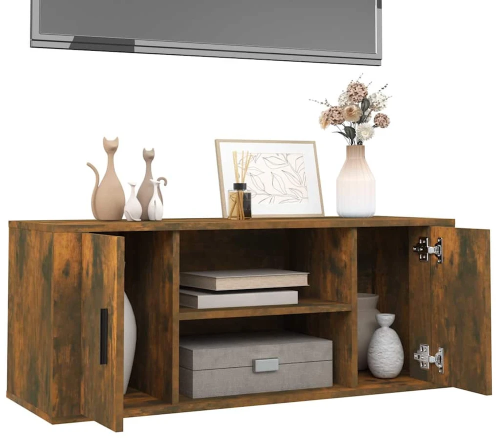 TV staliukas Televizoriaus spintelė, dūminio ąžuolo, 100x35x40cm, mediena