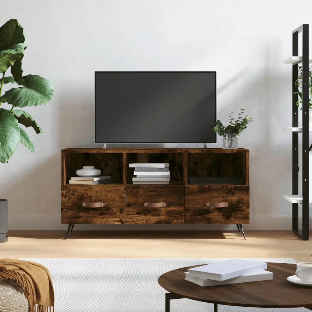 TV staliukas Televizoriaus spintelė, dūminio ąžuolo, 102x36x50cm, mediena