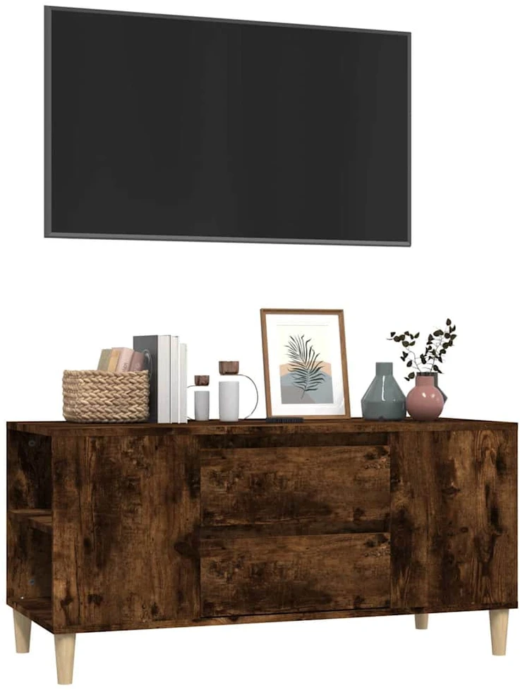 TV staliukas Televizoriaus spintelė, dūminio ąžuolo, 102x44,5x50cm, mediena
