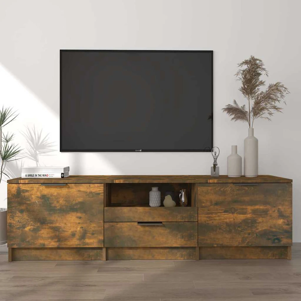 TV staliukas Televizoriaus spintelė, dūminio ąžuolo, 140x35x40cm, mediena