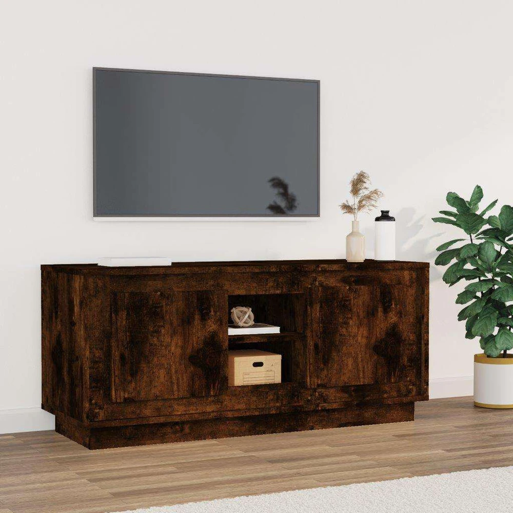 TV staliukas Televizoriaus spintelė, dūminio ąžuolo, 102x35x45cm, mediena