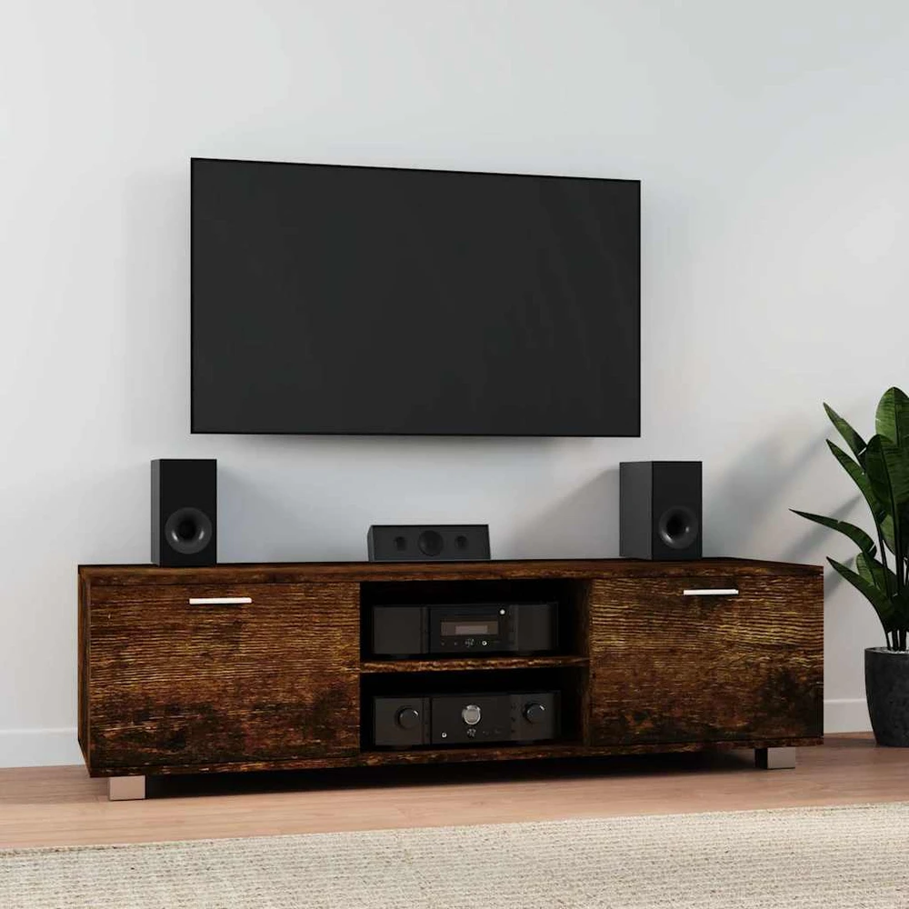 TV staliukas Televizoriaus spintelė, dūminio ąžuolo, 140x40,5x35cm, mediena
