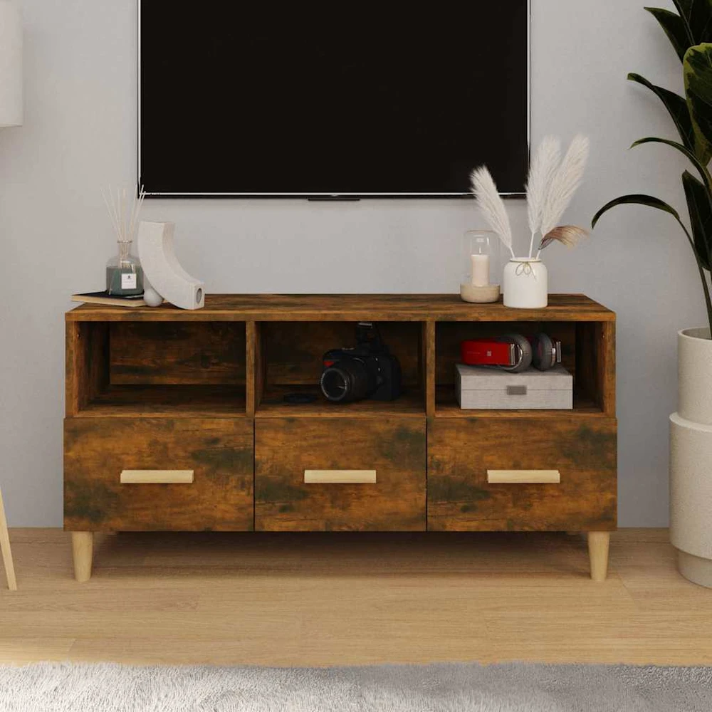 TV staliukas Televizoriaus spintelė, dūminio ąžuolo, 102x36x50cm, mediena