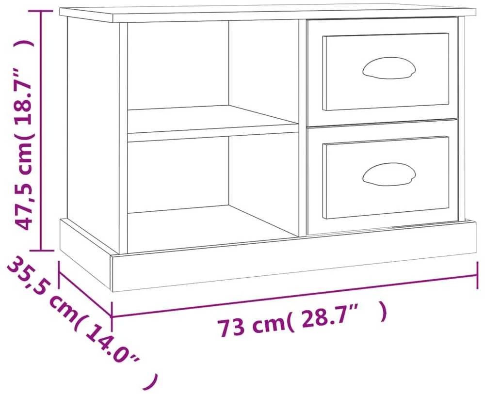 TV staliukas Televizoriaus spintelė, dūminio ąžuolo, 73x35,5x47,5cm, mediena
