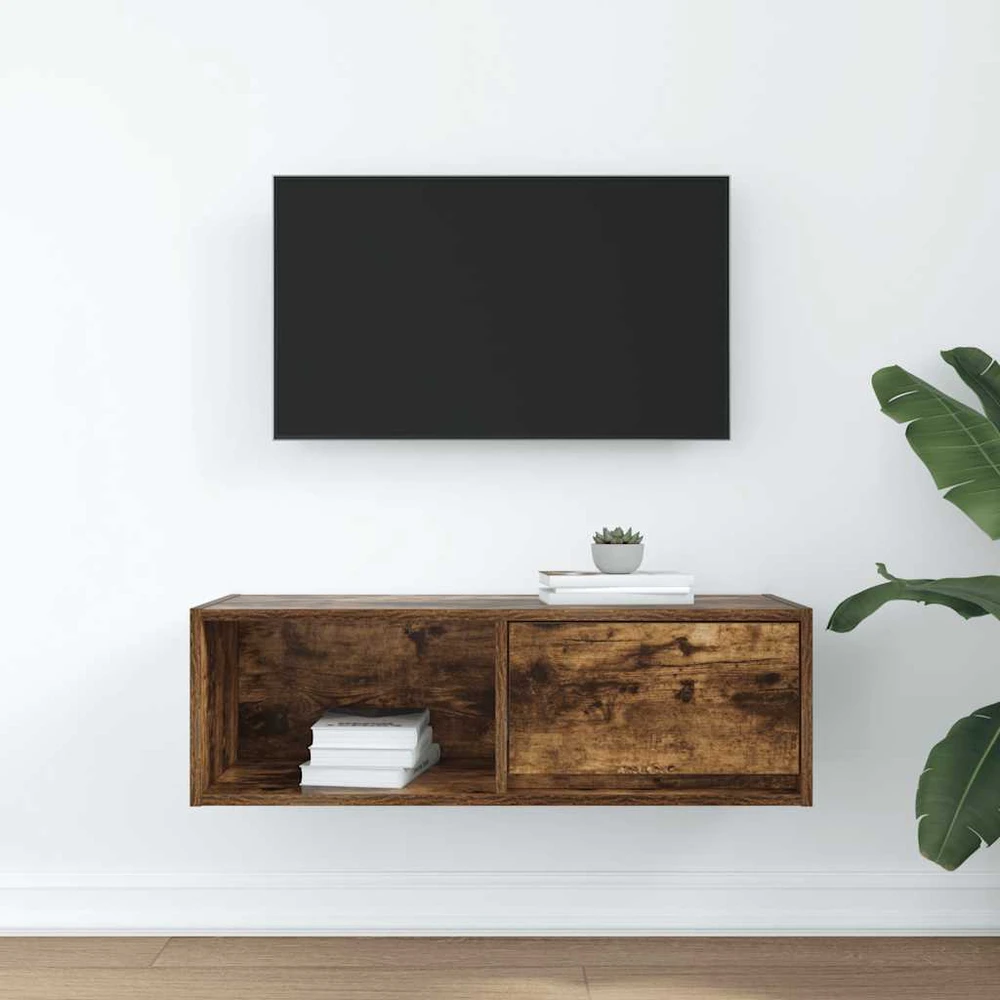TV staliukas Televizoriaus spintelė, dūminio ąžuolo, 80x31x25,5 cm, mediena