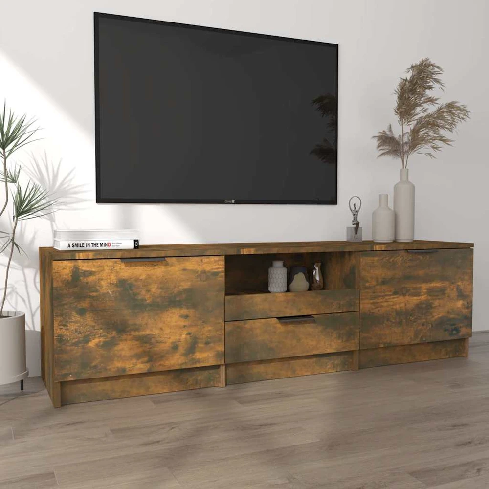 TV staliukas Televizoriaus spintelė, dūminio ąžuolo, 140x35x40cm, mediena