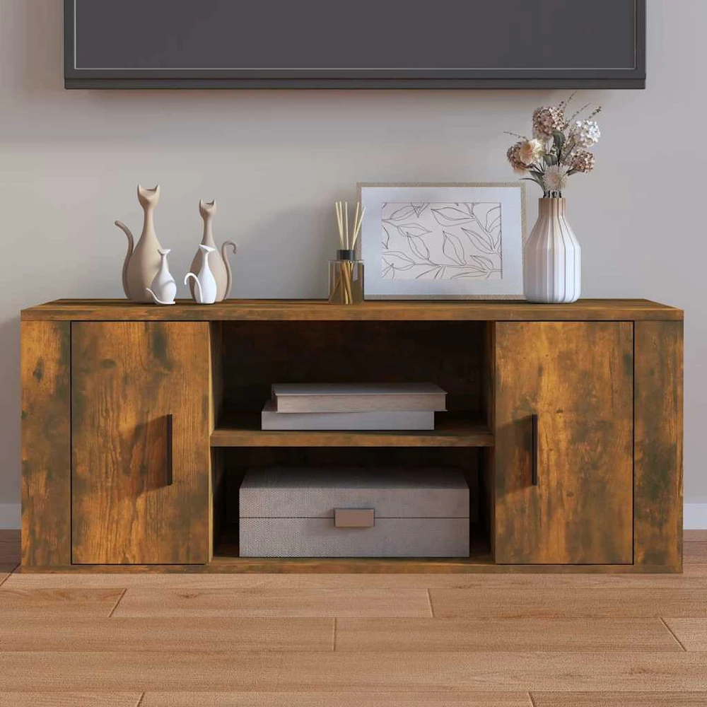 TV staliukas Televizoriaus spintelė, dūminio ąžuolo, 100x35x40cm, mediena
