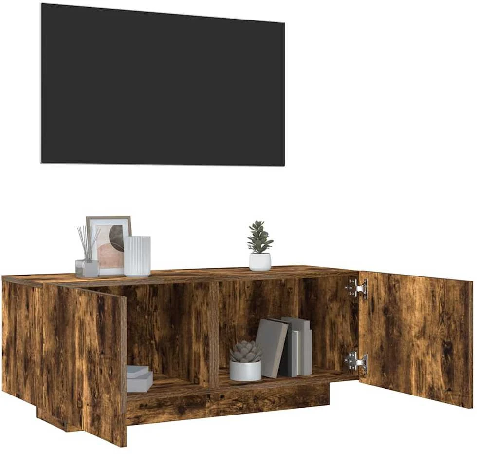 TV staliukas Televizoriaus spintelė, dūminio ąžuolo, 100x35x40cm, mediena