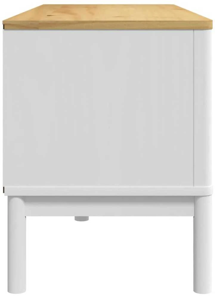 TV staliukas Televizoriaus spintelė FLORO, balta, 114x43x55cm, pušis