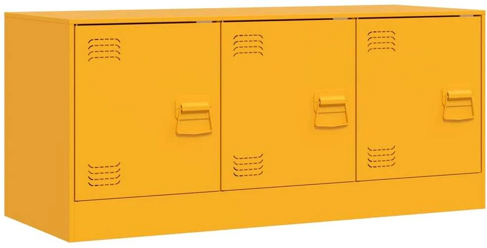 TV staliukas Televizoriaus spintelė, garstyčių geltona, 99x39x44cm, plienas