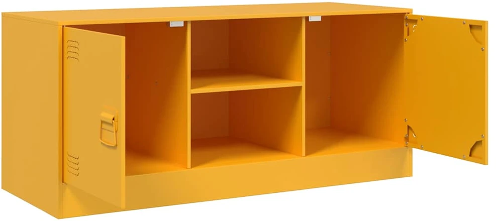 TV staliukas Televizoriaus spintelė, garstyčių geltona, 99x39x44cm, plienas